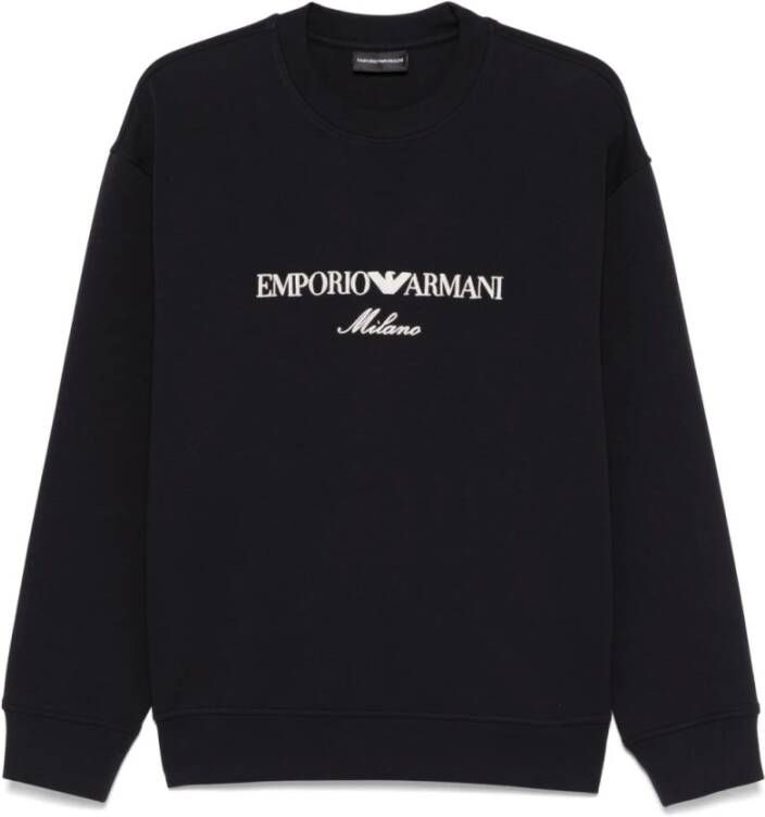 Emporio Ar i Blauwe Trui met Ribboorden