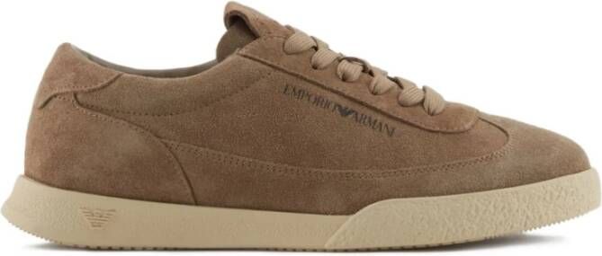 Emporio Ar i Bruine Suède Veterschoenen Sneakers