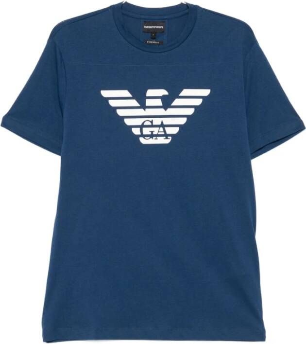 Emporio Ar i Donkerblauw Adelaar Grafisch Katoenen T-shirt