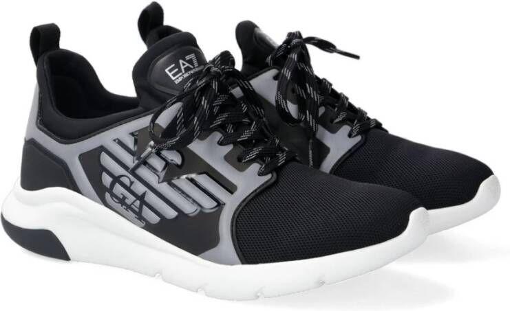 Emporio Armani EA7 Ademende Mesh Sneaker Hardloopschoenen Unisex A-Racer Reflex Zwart Heren