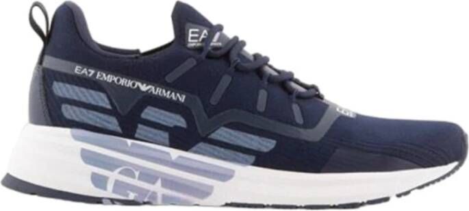 Emporio Armani EA7 Blauwe Casual Textiel Sneakers oor Heren Blue Heren