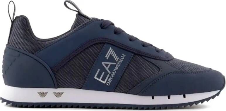 Emporio Armani EA7 Blauwe Sneakers met Eagle Logo
