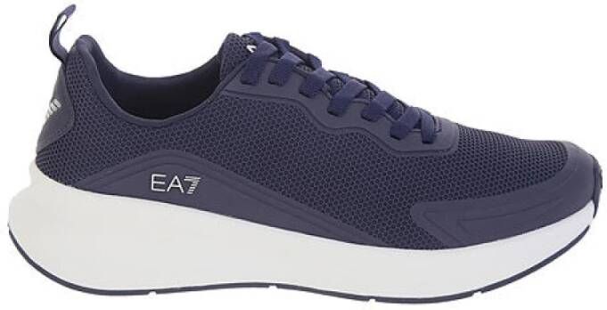 Emporio Armani EA7 Blauwe Vetersneakers Blue Heren