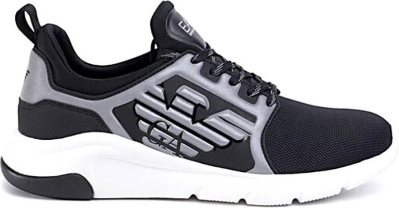 Emporio Armani EA7 Ademende Mesh Sneaker Hardloopschoenen Unisex A-Racer Reflex Black Heren