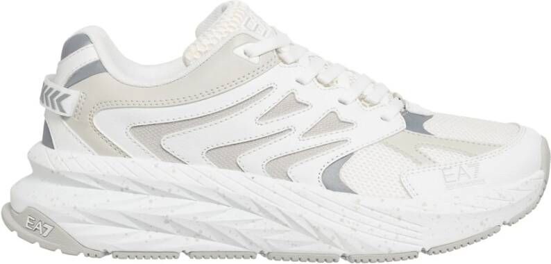 Emporio Ar i EA7 Eenvoudige Veterschoenen Crusher Sneakers White