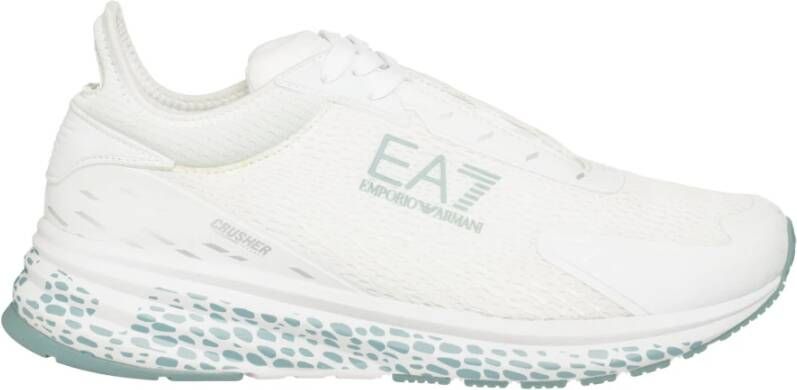 Emporio Armani EA7 Eenvoudige Vetersluiting Sneakers White Heren