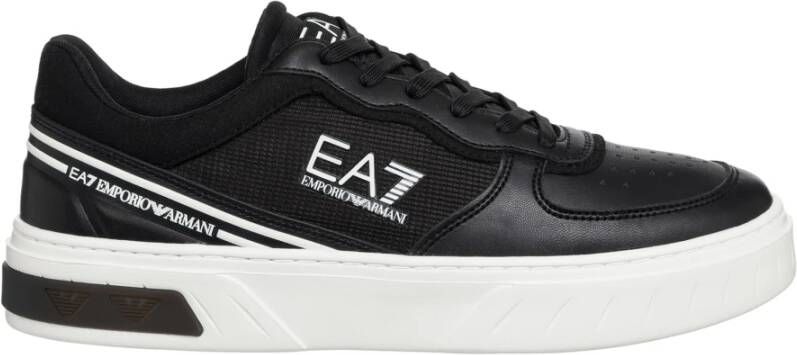 Emporio Armani EA7 Zwarte Voetbalgeïnspireerde Sneakers Black Heren