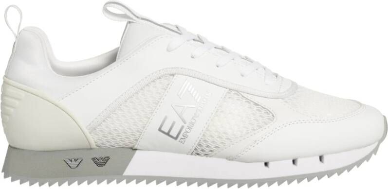 Emporio Ar i EA7 Witte Zilveren Mesh Sneaker Unisex Hardloopschoenen White - Foto 9