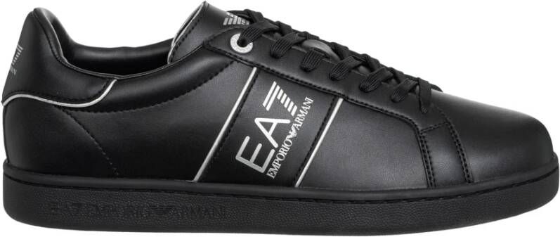 Emporio Armani EA7 Effen Vetersneakers Black Heren