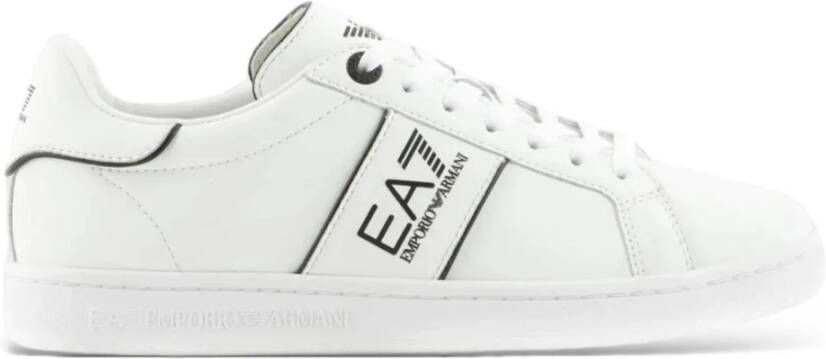 Emporio Armani EA7 Geperforeerde Leren Sneakers White Heren