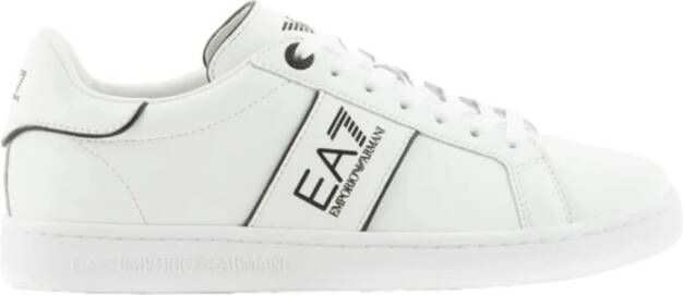 Emporio Armani EA7 Witte Leren Sneakers met Geperforeerd Bovenwerk en Contrastdetails White Heren - Foto 6