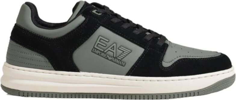Emporio Armani EA7 Groene Veterschoenen Rubberen Zool Green Heren
