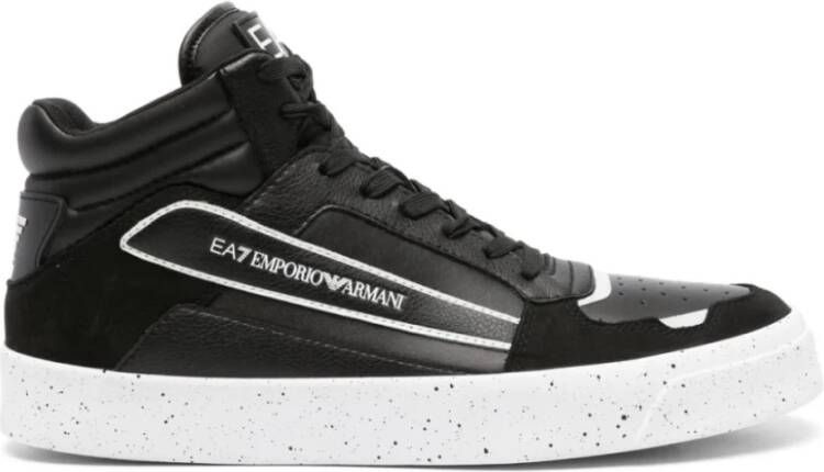 Emporio Armani EA7 Hoge Sneakers met Inzetstukken Black Heren