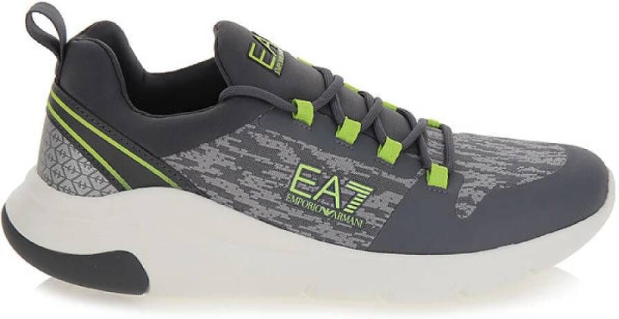 Emporio Armani EA7 Iron Gate Sneakers Ronde Neus Vetersluiting Gray Heren