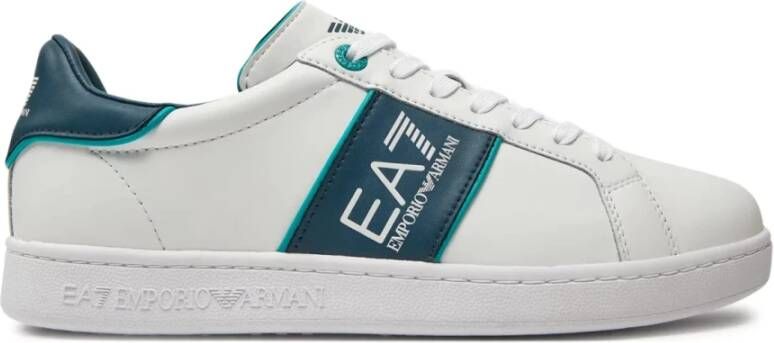 Emporio Armani EA7 Klassieke Leren Sneakers Wit White Heren