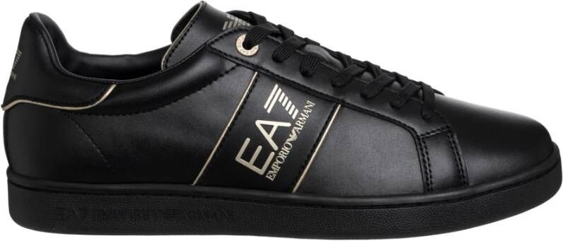 Emporio Armani EA7 Klassieke Sneakers met Vetersluiting Zwart Heren