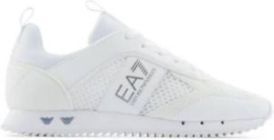 Emporio Armani EA7 Lace Up Sneakers White Silver Wit Heren
