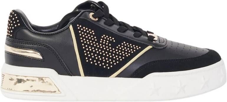 Emporio Armani EA7 Lage Damessneakers met Stud Eagle Logo Black Dames