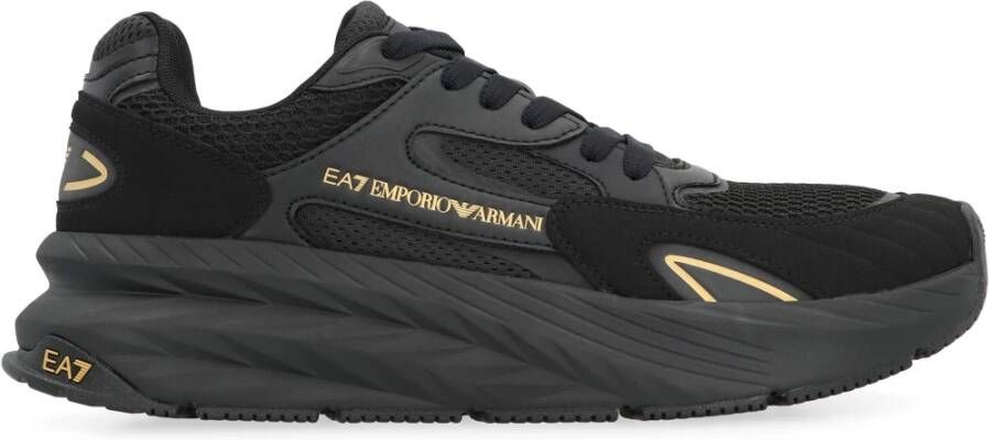Emporio Ar i EA7 Mesh Sneakers Ronde Neus Polyester Rubber