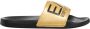 Ea7 Emporio Armani Teenslippers Visibility Logo Slides Shiny Gold Black - Thumbnail 2