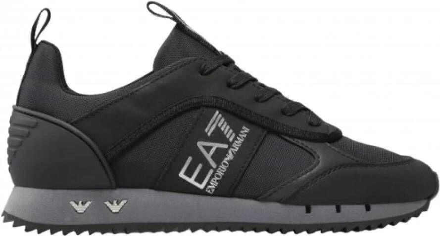 Emporio Armani EA7 Nieuwe Armani Noir Sneakers met Zilveren Logo Black Heren - Foto 4