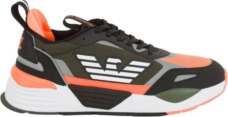 Emporio Armani EA7 Zwarte Oranje Sneaker Multicolor Heren