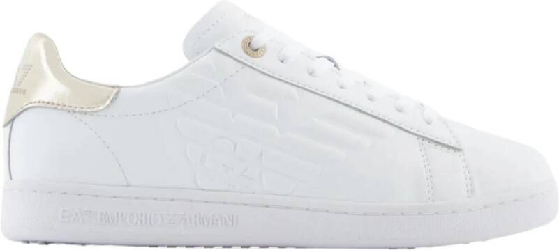 Emporio Armani EA7 Witte leren sneakers met adelaarslogo White Dames - Foto 6