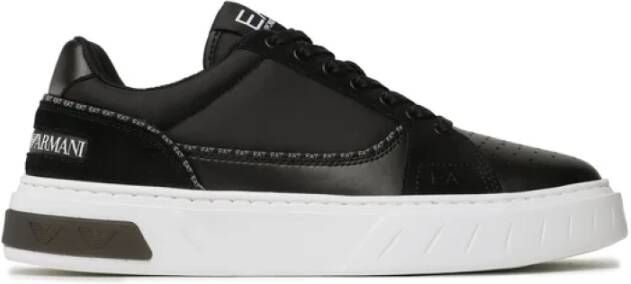 Emporio Armani EA7 Zwart Witte Casual Sneaker voor Dames Black Dames