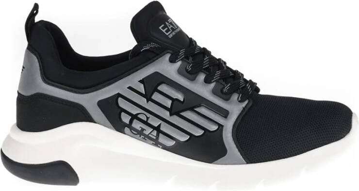 Emporio Armani EA7 Ademende Mesh Sneaker Hardloopschoenen Unisex A-Racer Reflex Black Heren