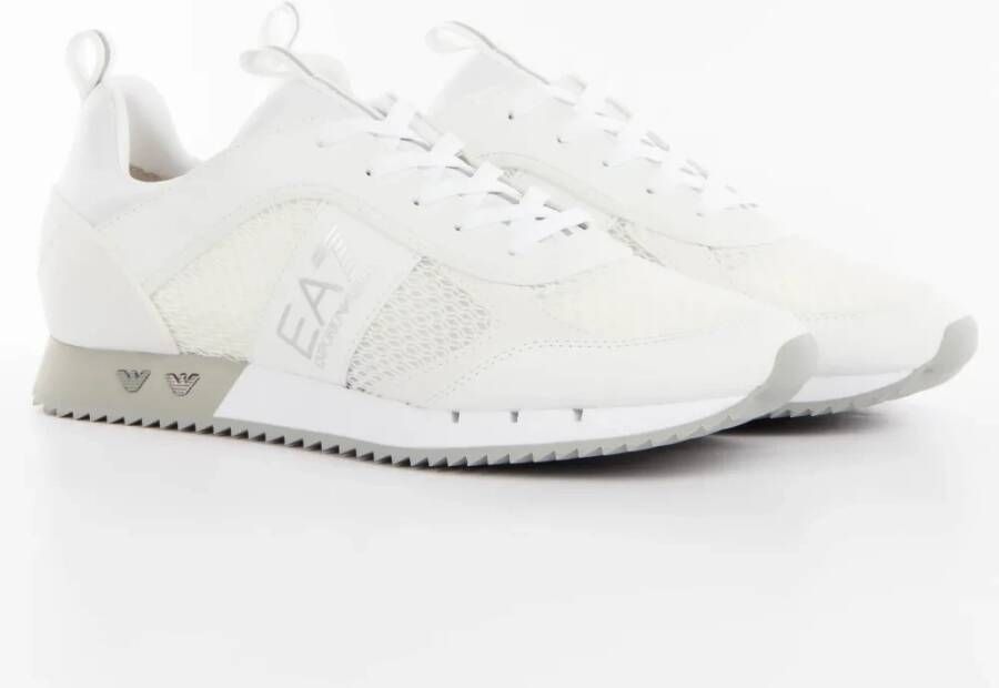 Emporio Ar i EA7 Witte Zilveren Mesh Sneaker Unisex Hardloopschoenen White - Foto 5