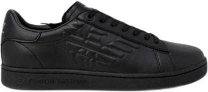 Emporio Armani EA7 Reliëf Logo LowTop Sneakers Zwart