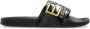 Ea7 Emporio Armani Teenslippers Visibility Logo Slides Shiny Black Gold - Thumbnail 8