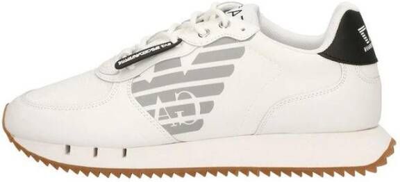 EA7 Emporio Armani Sneakers van leermix met labelprint model 'Basic Runner Eagle' - Foto 8