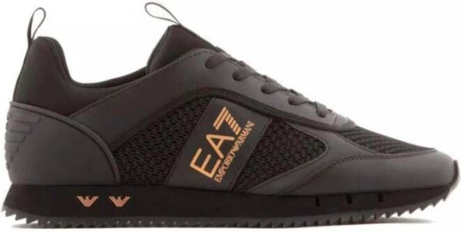 Emporio Ar i EA7 Zwarte Rose Gouden Mesh Sneaker Unisex Hardloopschoen Black - Foto 3