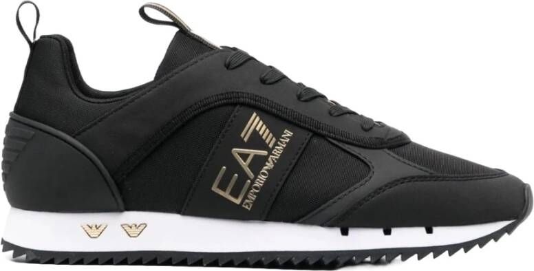 Emporio Armani EA7 Zwarte Gouden Witte Sneaker Unisex Hardloopschoen Black Heren