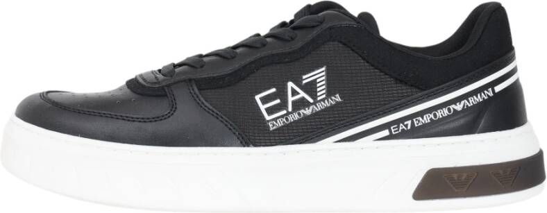 Emporio Armani EA7 Zwarte Voetbalgeïnspireerde Sneakers Black Heren