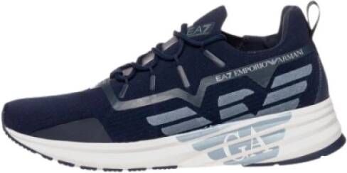 Emporio Armani EA7 Blauwe Casual Textiel Sneakers oor Heren Blue Heren