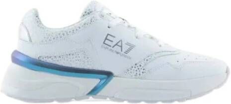 Emporio Armani EA7 Eco Leren Veterschoenen White Dames