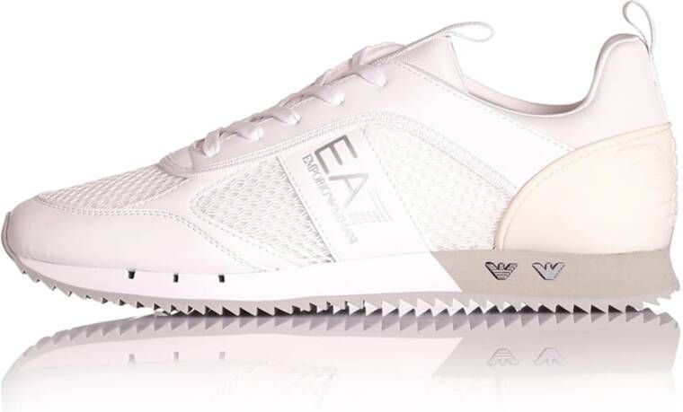 Emporio Ar i EA7 Witte Zilveren Mesh Sneaker Unisex Hardloopschoenen White - Foto 7