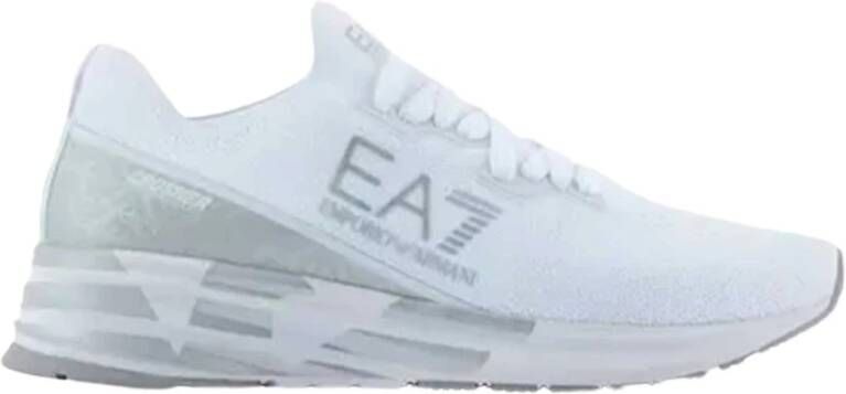 Emporio Armani EA7 Witte casual synthetische sneakers met 5 cm rubberen zool White Heren