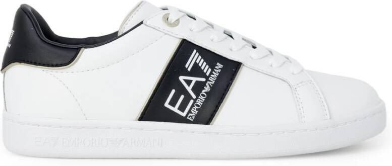 Emporio Armani EA7 Eenoudige en eelzijdige leren sneakers White Heren