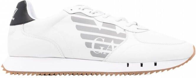 EA7 Emporio Armani Sneakers van leermix met labelprint model 'Basic Runner Eagle' - Foto 9
