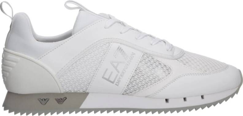 Emporio Ar i EA7 Witte Zilveren Mesh Sneaker Unisex Hardloopschoenen White - Foto 10