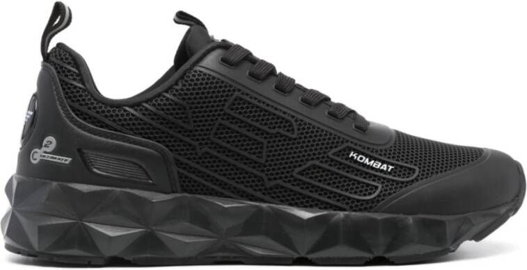 Emporio Armani EA7 Ultimate Kombat Sneakers Effen Patroon Veters Black Heren