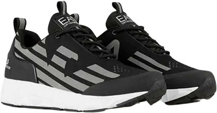 Emporio Ar i EA7 Unisex Sneaker Hardlopen Training Mesh Rubber Zwart Zilver Black - Foto 11