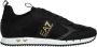 Emporio Armani EA7 Zwarte Gouden Witte Sneaker Unisex Hardloopschoen Black Heren - Thumbnail 1