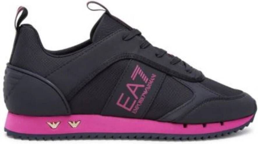 Emporio Armani EA7 Sportieve Zwarte Fuchsia Sneakers Black Heren