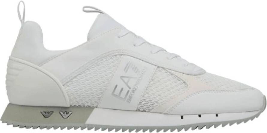 Emporio Ar i EA7 Witte Zilveren Mesh Sneaker Unisex Hardloopschoenen White - Foto 6