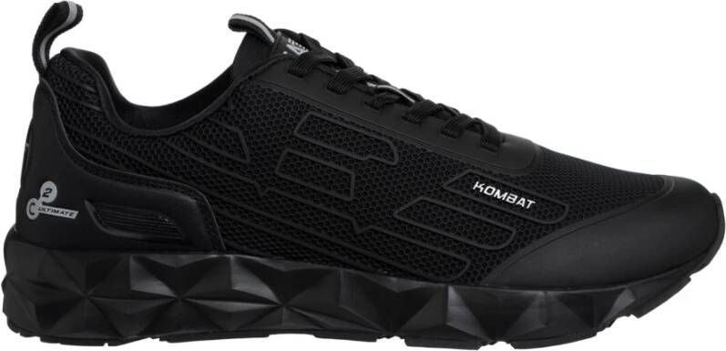 Emporio Armani EA7 Ultimate Kombat Sneakers Effen Patroon Veters Black Heren