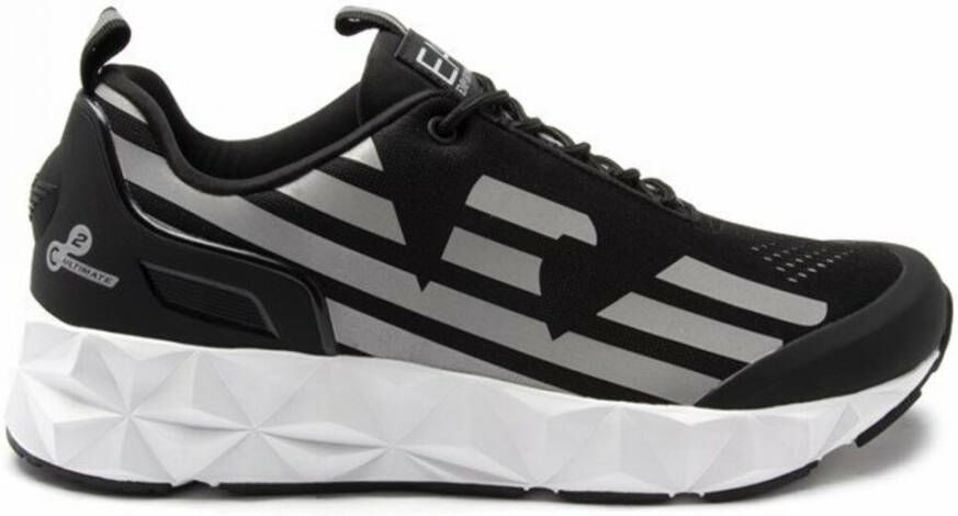 Emporio Ar i EA7 Unisex Sneaker Hardlopen Training Mesh Rubber Zwart Zilver Black - Foto 7